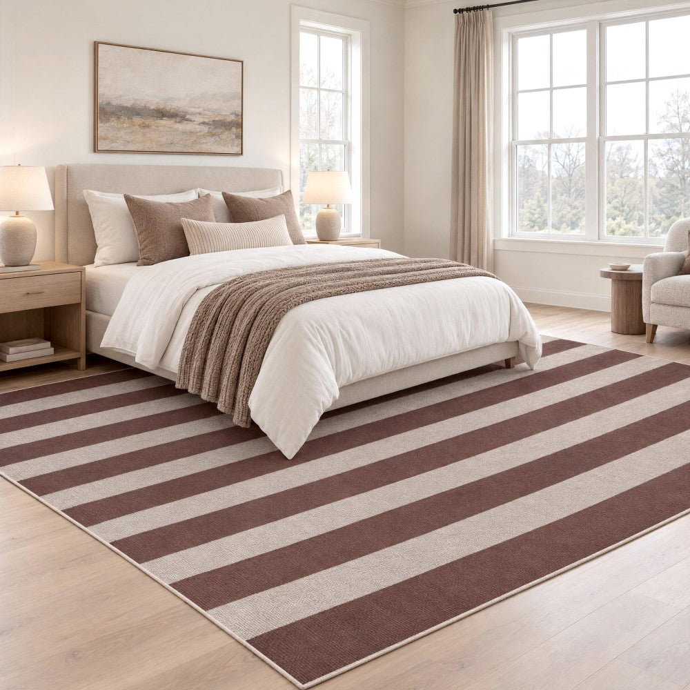 Laurel Cabana Stripe Non-slip Machine-washable Area Rug