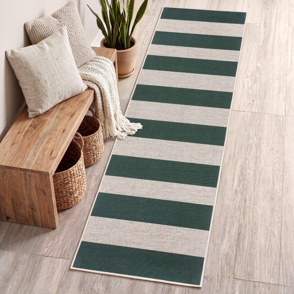 Laurel Cabana Stripe Non-slip Machine-washable Area Rug