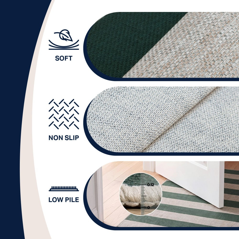 Laurel Cabana Stripe Non-slip Machine-washable Area Rug