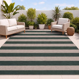 Laurel Cabana Stripe Non-slip Machine-washable Area Rug