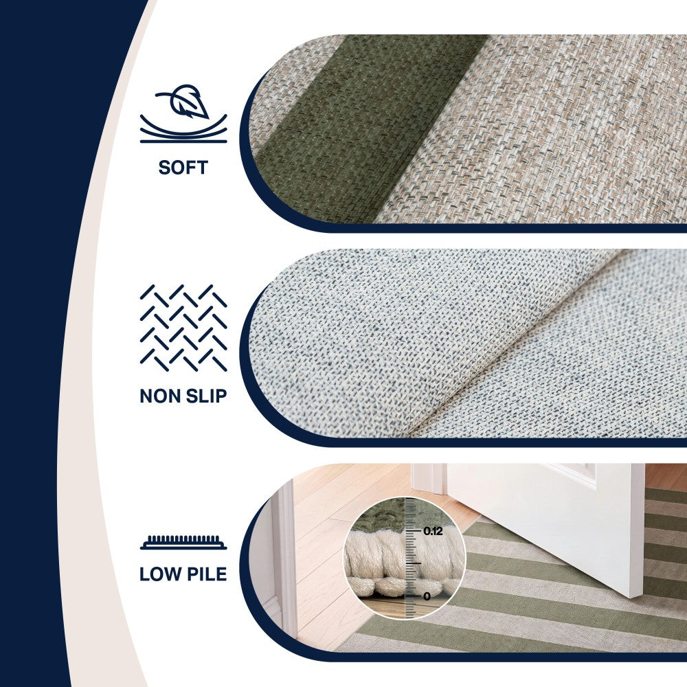Laurel Cabana Stripe Non-slip Machine-washable Area Rug