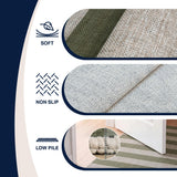 Laurel Cabana Stripe Non-slip Machine-washable Area Rug