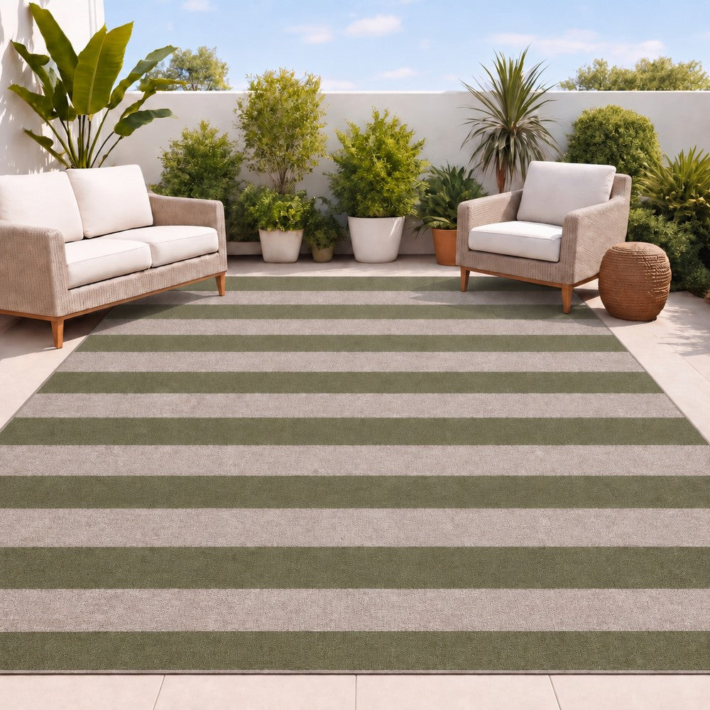 Laurel Cabana Stripe Non-slip Machine-washable Area Rug