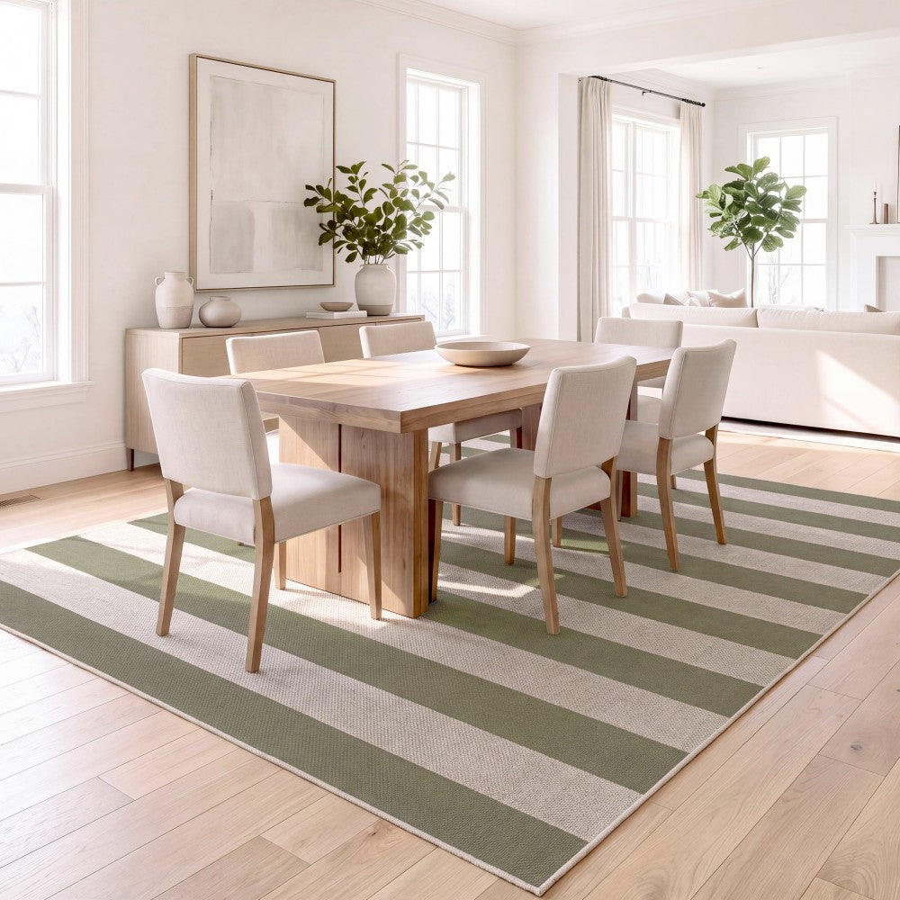 Laurel Cabana Stripe Non-slip Machine-washable Area Rug