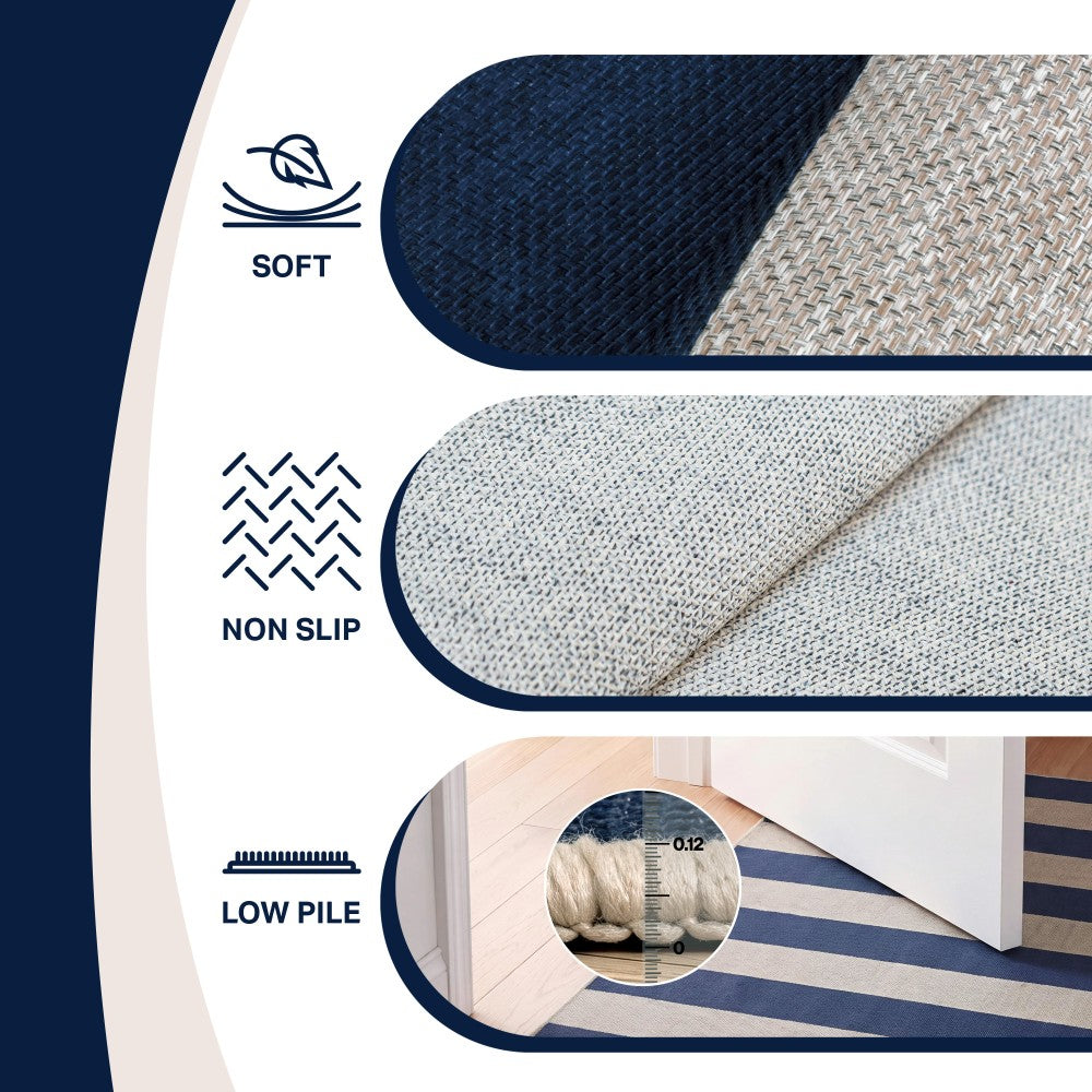 Laurel Cabana Stripe Non-slip Machine-washable Area Rug