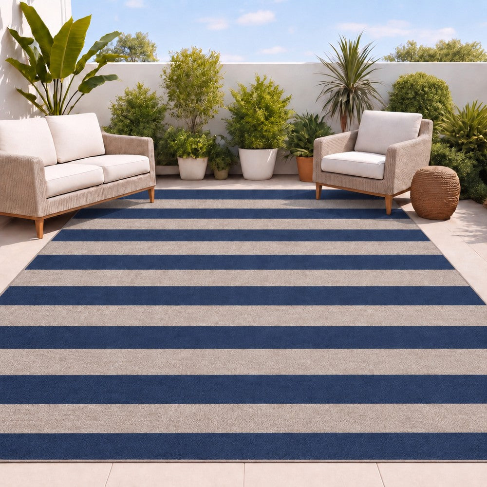 Laurel Cabana Stripe Non-slip Machine-washable Area Rug