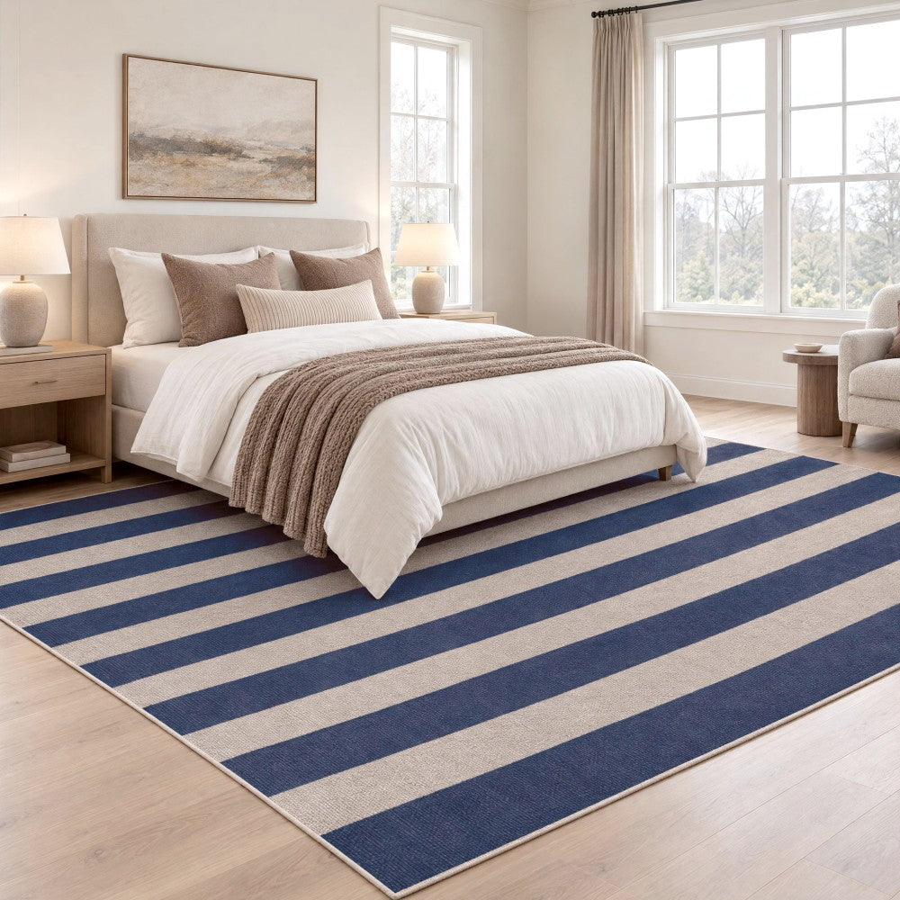 Laurel Cabana Stripe Non-slip Machine-washable Area Rug