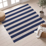 Laurel Cabana Stripe Non-slip Machine-washable Area Rug