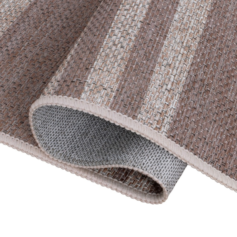Misty Pinstripe Non-slip Machine-washable Area Rug