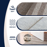 Misty Pinstripe Non-slip Machine-washable Area Rug