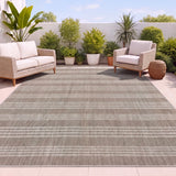 Misty Pinstripe Non-slip Machine-washable Area Rug