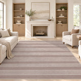 Misty Pinstripe Non-slip Machine-washable Area Rug