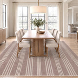 Misty Pinstripe Non-slip Machine-washable Area Rug