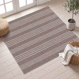 Misty Pinstripe Non-slip Machine-washable Area Rug