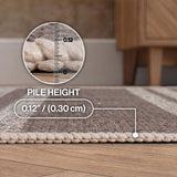 Misty Pinstripe Non-slip Machine-washable Area Rug