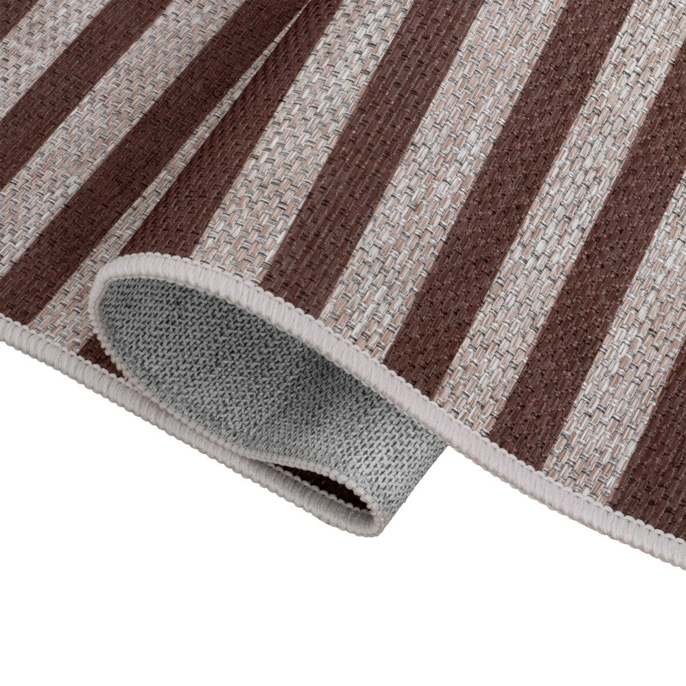 Misty Pinstripe Non-slip Machine-washable Area Rug