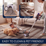 Misty Pinstripe Non-slip Machine-washable Area Rug