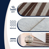 Misty Pinstripe Non-slip Machine-washable Area Rug