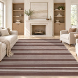 Misty Pinstripe Non-slip Machine-washable Area Rug