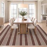 Misty Pinstripe Non-slip Machine-washable Area Rug