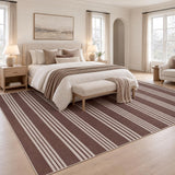 Misty Pinstripe Non-slip Machine-washable Area Rug