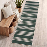 Misty Pinstripe Non-slip Machine-washable Area Rug