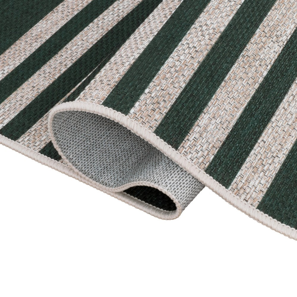 Misty Pinstripe Non-slip Machine-washable Area Rug