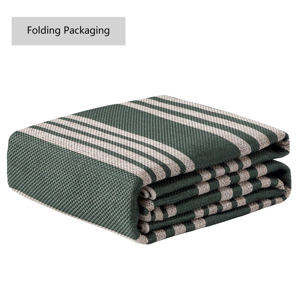 Misty Pinstripe Non-slip Machine-washable Area Rug