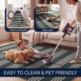 Misty Pinstripe Non-slip Machine-washable Area Rug