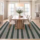 Misty Pinstripe Non-slip Machine-washable Area Rug