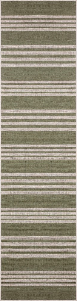 Misty Pinstripe Non-slip Machine-washable Area Rug