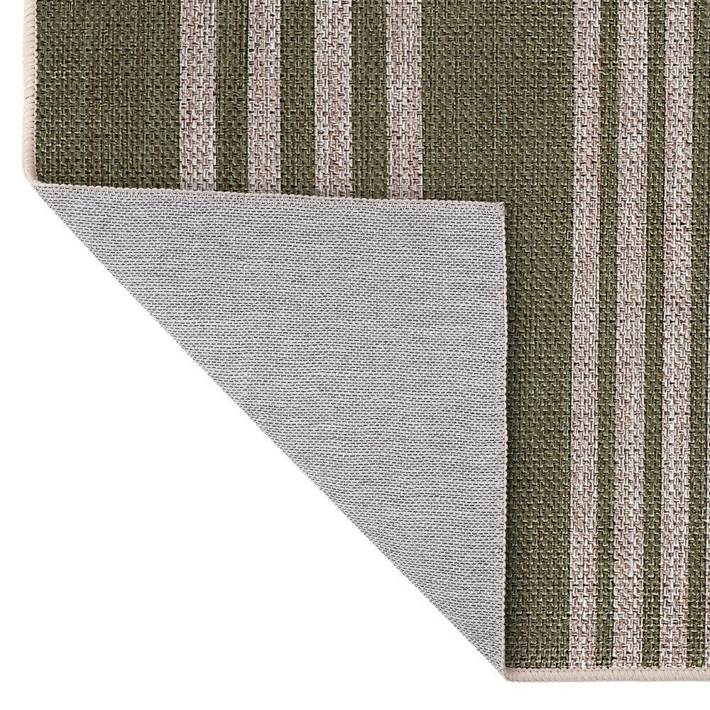 Misty Pinstripe Non-slip Machine-washable Area Rug