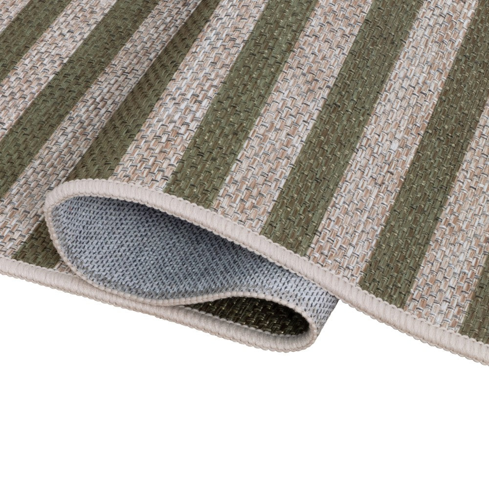Misty Pinstripe Non-slip Machine-washable Area Rug