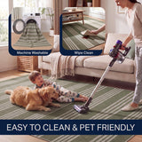 Misty Pinstripe Non-slip Machine-washable Area Rug