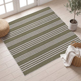 Misty Pinstripe Non-slip Machine-washable Area Rug