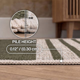 Misty Pinstripe Non-slip Machine-washable Area Rug