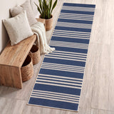 Misty Pinstripe Non-slip Machine-washable Area Rug