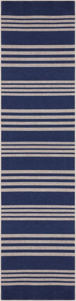 Misty Pinstripe Non-slip Machine-washable Area Rug