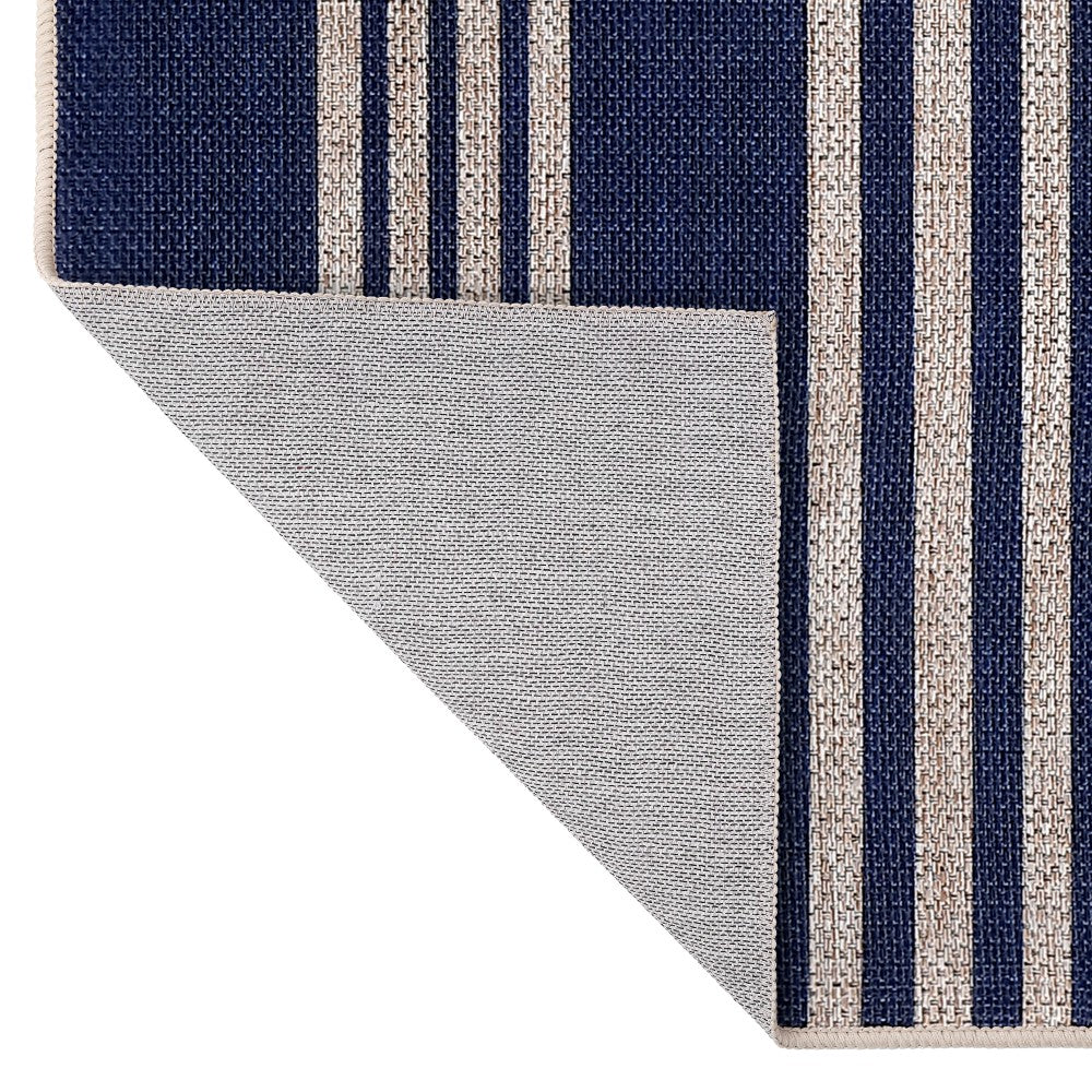 Misty Pinstripe Non-slip Machine-washable Area Rug