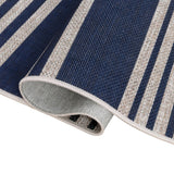 Misty Pinstripe Non-slip Machine-washable Area Rug