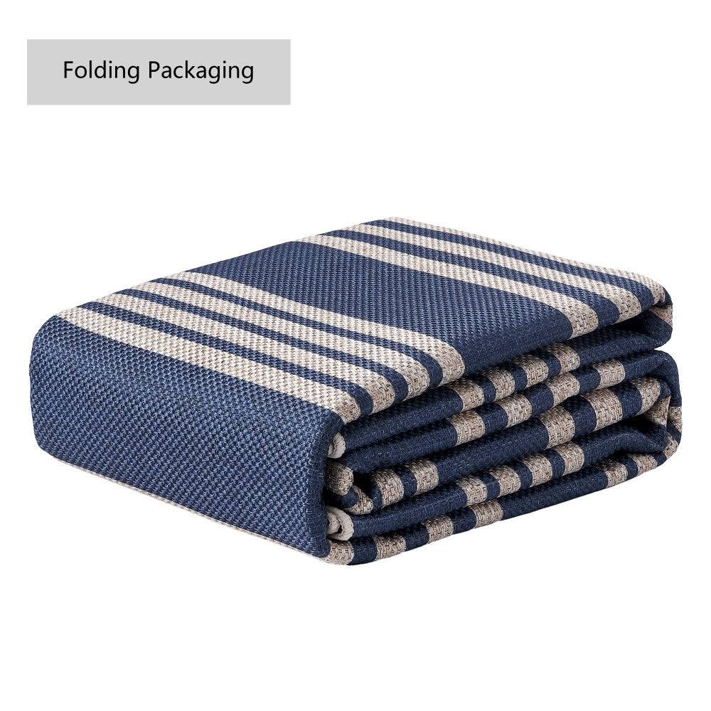 Misty Pinstripe Non-slip Machine-washable Area Rug