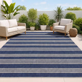 Misty Pinstripe Non-slip Machine-washable Area Rug