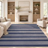 Misty Pinstripe Non-slip Machine-washable Area Rug