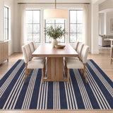Misty Pinstripe Non-slip Machine-washable Area Rug