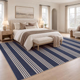Misty Pinstripe Non-slip Machine-washable Area Rug