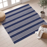 Misty Pinstripe Non-slip Machine-washable Area Rug