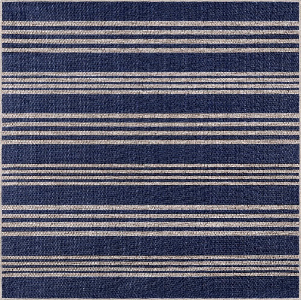 Misty Pinstripe Non-slip Machine-washable Area Rug
