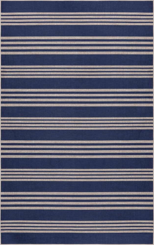 Misty Pinstripe Non-slip Machine-washable Area Rug