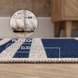 Misty Pinstripe Non-slip Machine-washable Area Rug
