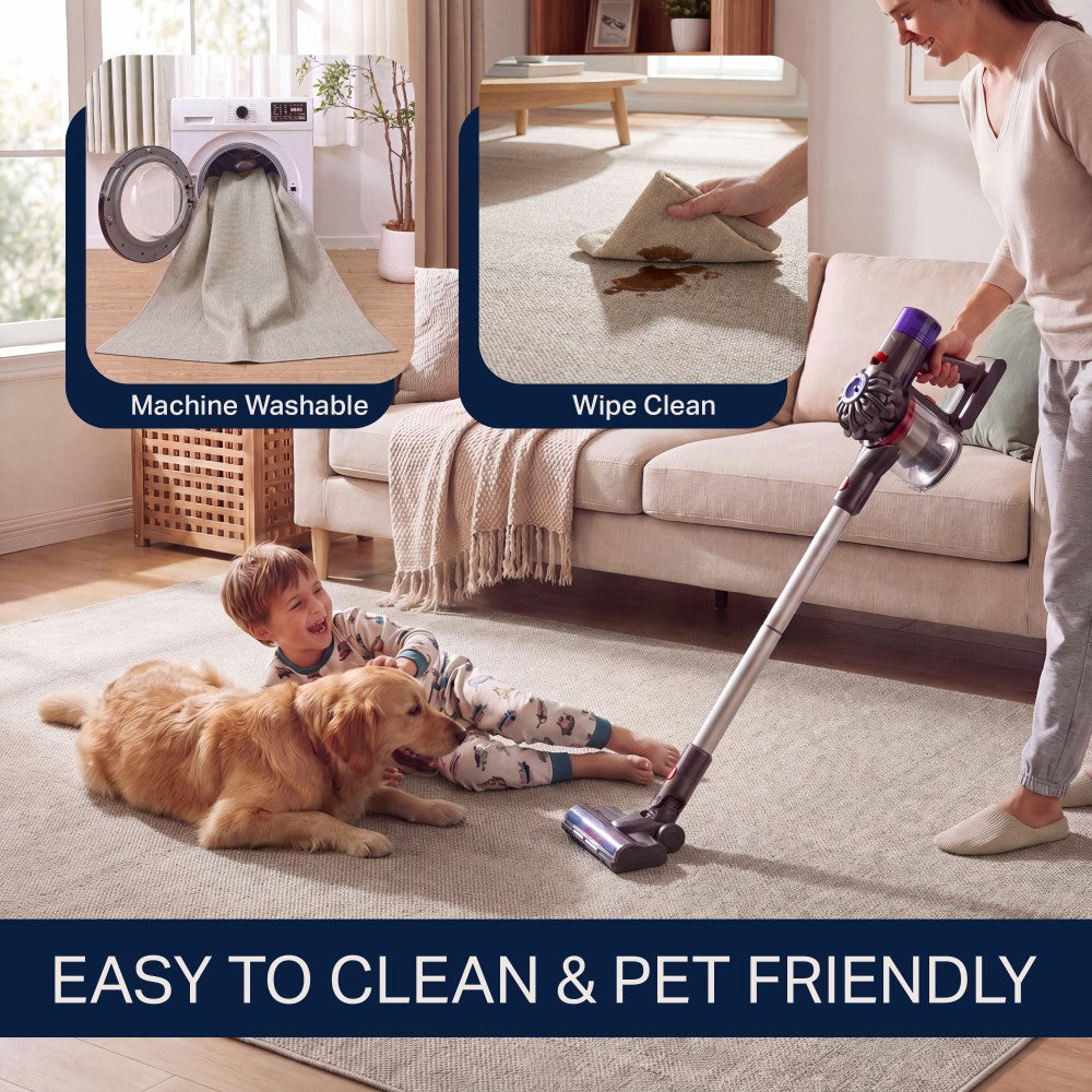 Solana Solid Non-slip Machine-washable Area Rug